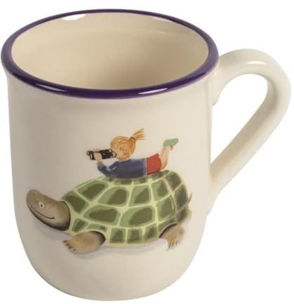 KUHN RIKON Kindertasse Handbemalt - Keramik Tasse Schildkröte 250 ml