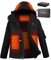Brimekey Beheizbare Jacke Herren mit Akkupack 7.4V 12000mAh Beheizbare Kapuzenjacke mit 3 Heizstufen, Wasserdicht Winddicht Wintermäntel Körperwärmer zum Outdoorarbeit