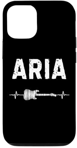 Hülle für iPhone 12/12 Pro Aria Gitarre Herzschlag Gitarrist Retro Vintage