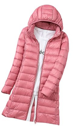 Doudoune Legere Femme Longue Doudoune Légère Femme Veste Matelassée Doudoune Duvet Fine Femme Puffer Jacket Women Quilted Jacket Doudoune Capuche Ultralight Femme Blouson Matelassé Femme Rose 5XL