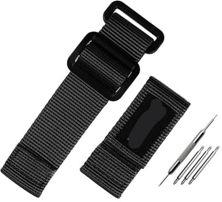 AXTGBHL 22MM 24MM Armband Schwarz Fit for Bell&Ross Fit for Panerai Fit for Hamilton Fit for Seiko Fit for Rolex Uhrenarmband Outdoor Nylon Canvas Uhrenarmband Herren(Black-black,24mm)