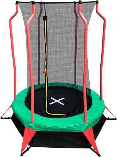 Wellactive Indoor & Outdoor Mini Trampolin Happy Jump für Kinder ab 3 Jahren, max. 25 kg, 185x190 cm, Grün