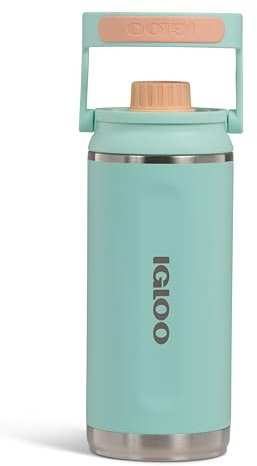 IGLOO Thermoflasche Chug 36 - isolierte Wasserflasche, mint, Trinkflasche, Edelstahl-Flasche, Kohlensäure geeignet, 1000 ml, hält bis zu 48 Stunden kalt für Freizeit, Büro, Arbeit und Schule