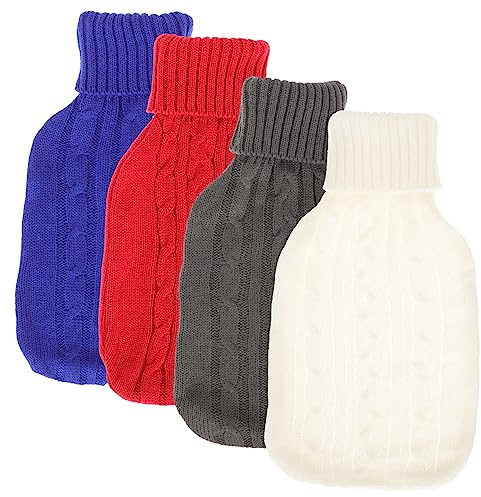 COLLBATH Wärmflaschenbezug 4 Stück Gestrickt Ml Schutzhüllen Langlebig Abnehmbar Kompakt für Handwärmer Körperliche Schmerztherapie Wintergebrauch