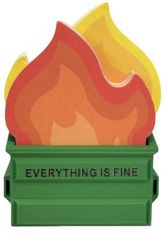 Garbage Can Fire Sticky Notes Office Supplies Fire Notepads Desk Accessories Funny White Elephant Gifts for Coworker Boss Teacher Women Men Adult 300 Sheets