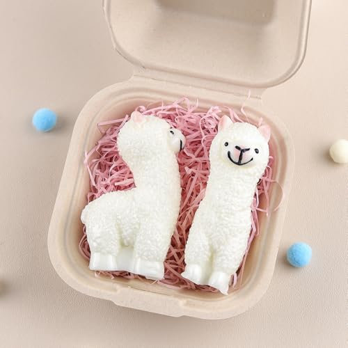 Anboor Alpaka-Squishies-Spielzeug 2er-Pack - 9 cm süße, weiche Lama-Schaf-Squeeze-Sensorikspielzeuge zur Stressbewältigung, Kawaii Partygeschenke für Kinder und Erwachsene