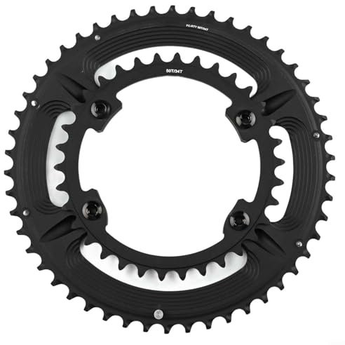 HOHOVYVY Plato de bicicleta asimétrico 53-39T 110BCD de aluminio 7075 doble cadena para bicicleta de carretera (50-34t)