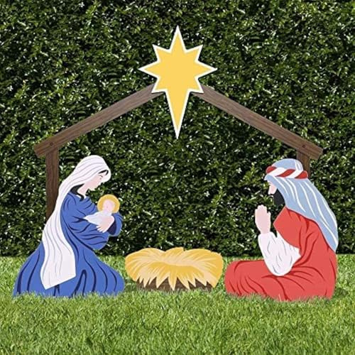 Circ Outdoor-krippe, Weihnachtskrippe, Outdoor-weiße Krippe, Wetterfeste Outdoor-krippe Für Höfe Und Rasenflächen