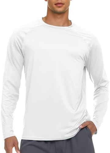 NEYOUQE Men's UPF 50+ Long Sleeve T-Shirt Quick Dry UV Protection Running Workout Gym T Shirts Casual Outdoor Shirt