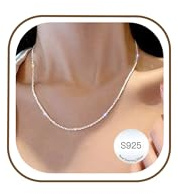 Avotto Silber Ketten Halskette Damen 2mm Kette Silber Diamant Glänzende Halskette Silber Ketten für Damen 14 16 18 20 22 24 26 28 Zoll