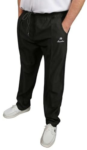 Henselite Men's Lawn Bowling Sports Trousers in Black. (UK, Waist & Inseam, M, 31, Black)