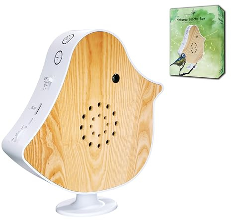 Northpoint Naturgeräusche Box Vogel Sound Box Echtholz Bewegungsmelder Sound Sensor Timer USB-C (Weißesche)