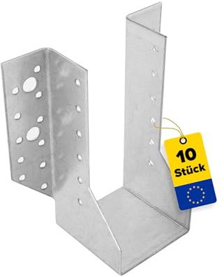 DMX Balkenschuhe - 10er Set für Holzbalken - Balkenbreite von 70 mm - 70x155x75x2,0 mm - Balkenschuh - Balkenverbinder - Holzverbinder - Balkenträger - Metallwinkel - verzinktes Blech
