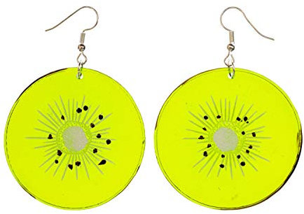 Miniblings Kiwi Ohrringe Hänger Frucht Früchte Obst Fruchtscheibe grün Essen - Handmade Modeschmuck I Ohrhänger Ohrschmuck versilbert