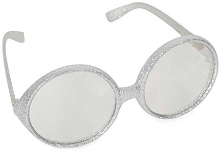 KarnevalsTeufel Sixties-Brille für Erwachsene in 6 Glitzerbrille Partybrille(Silber)