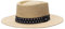 Dockers Men's Straw Fedora Hat Gambler, Tan/Navy, S-M