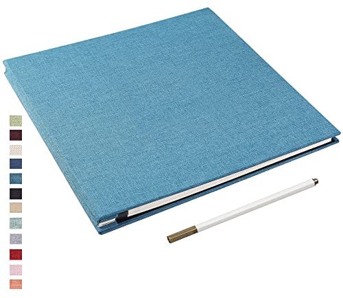 Yopih Selbstklebende 10x15 Fotoalbum Einkleben und zum Selbstgestalten Groß leinen Photoalbum mit 40 weißen Seiten, Hochzeit Jahrestag Geburtstag Geschenke, mit einem Kugelschreiber, 33x32cm
