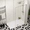 1700 x 800mm Walk in Shower Enclosure with Pearlstone Tray - 1200mm Wet Room Shower Screen Easy Clean Glass