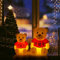CCLIFE 3er Set LED Geschenkbox Weihnachten Weihnachtenbox Beleuchtete Lichterkette batteriebetrieb Weihnachtsdeko (2er Bär, Echtwachs, ohne Fernbedienung)
