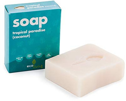ecoLiving Handmade Bio Soap, Made in Uk- Vegan Soap that Lasts Months – Plastic Free Bar Artisan Soap- Natural & Biodegradable Washing Soap Bar – Pure Organic Hand Soaps