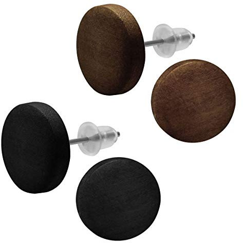Soul-Cats 1 Paar Holz Ohrstecker als Set in 2 Farben