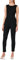Koucla Damen Overall Jumpsuit Playsuit Bateau Ausschnitt (Schwarz, XL)
