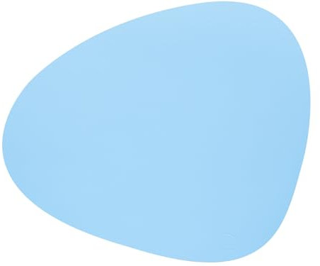 LindDNA Tischset Curve Double Leder Cool Blue, Maße: 44cm x 37cm x 0,2cm, 991125