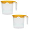 1 Liter Plastic Jug with Lid for Water Fruit Juices Milk Fridge Door Stoarge Jug (Yellow, 2)