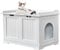 Sanery Cat Litter Box Enclosure Wooden Cat Litter Box Furniture Hidden Indoor Decorative Cat House Washroom Storage Cabinet Litter Tray, White 2