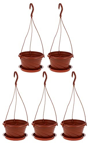 Happyyami Hanging Plant Pot Plastic Flower Basket Wall-mounted Planter Plastic Round Indoor Planter For Garden Balcony Outdoor Indoor