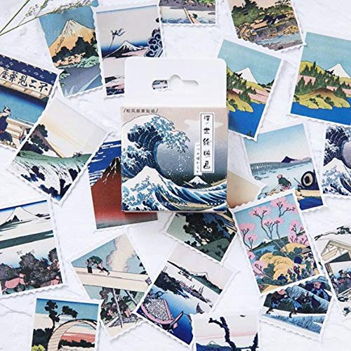 TOSSPER 46 Pc/Box Japanische Welle Mini Papier Aufkleber Dekoration Tagebuch Scrapbooking Seal Stempel Journal Aufkleber Kawaii Schreibwaren Zufällige Stil