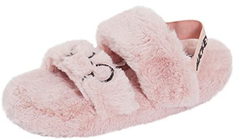 Disney Womens Mickey Mouse Slippers Faux Fur Sliders Pink UK 3