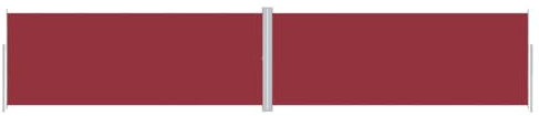 vidaXL Toldo Lateral Retráctil Jardín Separador Terraza Balcón Pantalla Solar Viento Enrollable Función Retroceso Automático Rojo 200x1000 cm