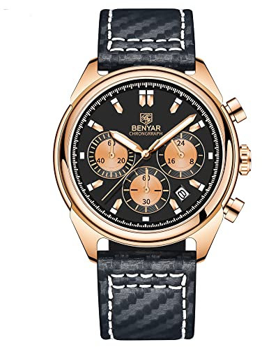 BY BENYAR Uhren Herren Militär Chronographen Datum Sport Modisch Analoges Quarzwerk Wasserdicht Armbanduhr Design Business Männer Uhren