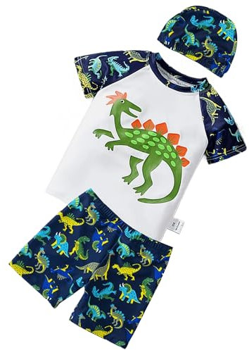 TODREMOU UV Shirt & Badehose Kinder Jungen Jahre - UV Badeset Junge Badeshirt Schwimmshirt Badeshorts UV-Schutz UPF 50+
