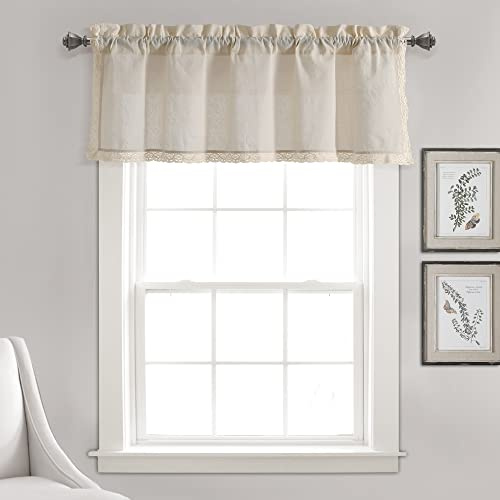 Lush Decor Rosalie Volant, Leinenimitat, Einzelbett, 137 x 45 cm, elfenbeinfarben