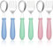 Vicloon 6PCS Ensemble de Cuillères à Fourchette pour Bébé,Fourchette et Cuillère Enfant Prise Facile Acier Inoxydable pour Tout-Petit Stensiles D'apprentissage Parfaits