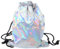 TENDYCOCO 1Pc Turnbeutel Hipster Rucksack Metallic Style Tasche Kordelzug Sportbeutel Bag Gymnastik Frauen Holografischer Rücken Geldbörse Metallic Mode Männer Persönlichkeit Tasche