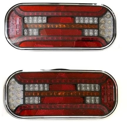 MelTruck® 2x 6 Funktions LED Rückleuchte mit dynamischem Blinker 12V 24V E9 SET für Anhänger
