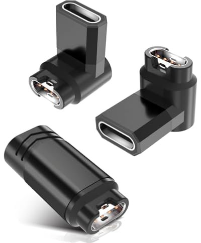 RUXELY USB C to Gar/min Watch Charger Adapter 3Pack,90 Degree Type C Cable Charging Converter for Fenix 8/7/7S/6/6S/6X Pro,Quatix 7,Tactix,Forerunner 970/570/55/245/745/935/945,Venu 2 Plus/Sq/Swim 2