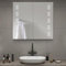 Warmiehomy Bathroom Mirror Cabinets with Lights,650x600mm LED Illuminated Bathroom Mirror Cabinet with Shaver Socket Sensor Switch Demister Pad Dual Door 60 Small Lights