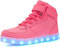 PADGENE Chaussures de Sport Montantes à LED Clignotantes Femme/Homme Rechargeables par USB (Rose, 36 EU)
