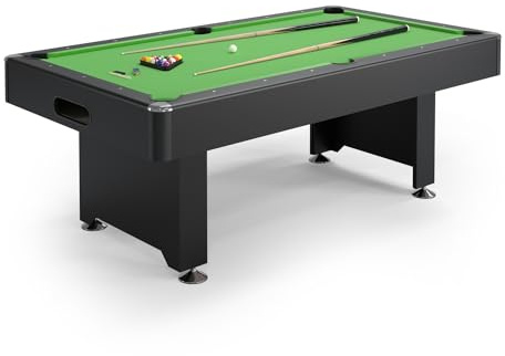 Billar americano Armstrong 212 x 118 x 86 cm - Alfombra de juego verde y vuelta de bolas automática y accesorios incluidos