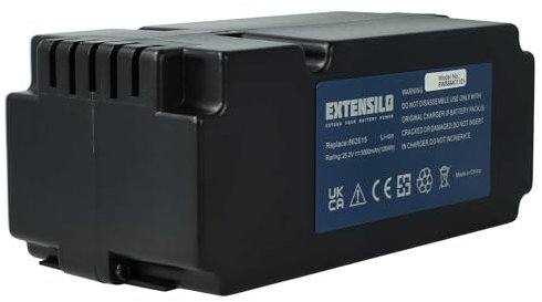EXTENSILO 1x Akku kompatibel mit Grizzly MR 400, MR 1200, MR 1000, R800 Easy, MR 600 Rasenmäher (5000mAh, 25,2V, Li-Ion)