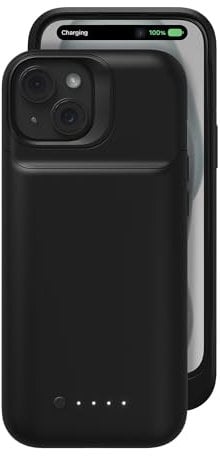 ZAGG mophie Juice Pack Power Bank for iPhone 15 Pro Max, 3,000mAh Battery Case with +50% Extra Battery Life, 6-Foot Drop Protection, Slim Design, LED Power Indicator, USB-C Port, (Black)