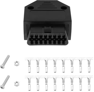 EMSea Herramienta de Diagnóstico de Coche OBD2 OBD II 16 Pines Macho A Hembra Enchufe Extensor de Diagnóstico de Vehículo con Tornillos Herramienta de Diagnóstico (Negro)