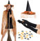 SATINIOR Halloween Hexen Kostüme für Frauen Spinnen Kostüm Enthalten Spinnennetz Umhang für Damen Schwarze Handschuhe Spitzen Hexenhut und 20 Kleine Künstliche Spinnen (Orange, Innovativ)