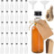 NIEEKRUN Mini Fläschchen Kunststoff Likörflaschen, 30 Stück 50ML Shot Flaschen zum Befüllen Kunststoff, Wiederverwendbar Leere kleine Schnapsflaschen mit Schwarzem Deckel u. Trichter für Events, Party