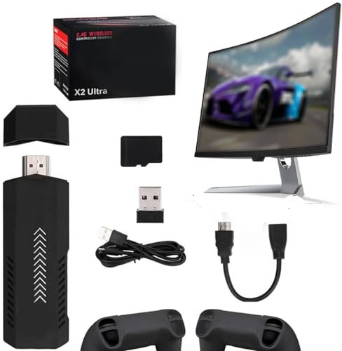 X2 Ultra Game Stick 4k, Retro Game Stick with Built-in 9 Emulators, 58,000 Games, 4K HDMI Output, Retro Game Stick 2.4G Wireless Controller, Plug and Play Video Games for TV, for all age