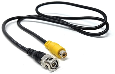DRUT BNC Male to RCA Female Coaxial Cable Connector, 1m, HD Video | Dependable Digital Signal Transfer